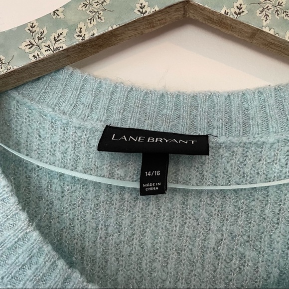 Lane Bryant Blue Scallop Hem Sweater - Picture 3 of 7
